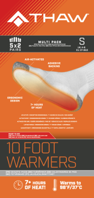THAW 2-Pack Disposable Foot Warmers in Sizes 4-6