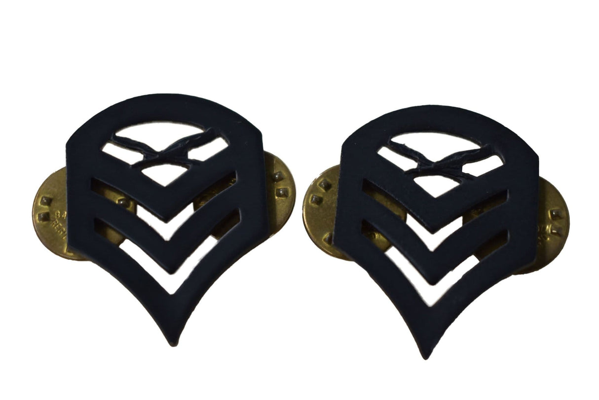 US Marine Corps USMC Black Chevron Staff Sergeant Pins - Pair