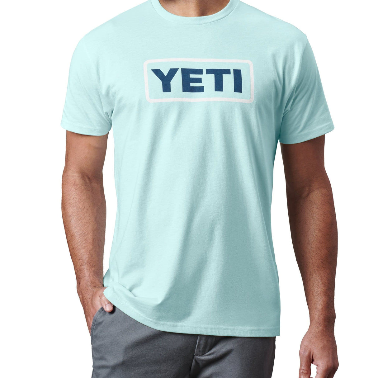 YETI Premium Logo Badge S22 Short Sleeve T-Shirt - Light Blue