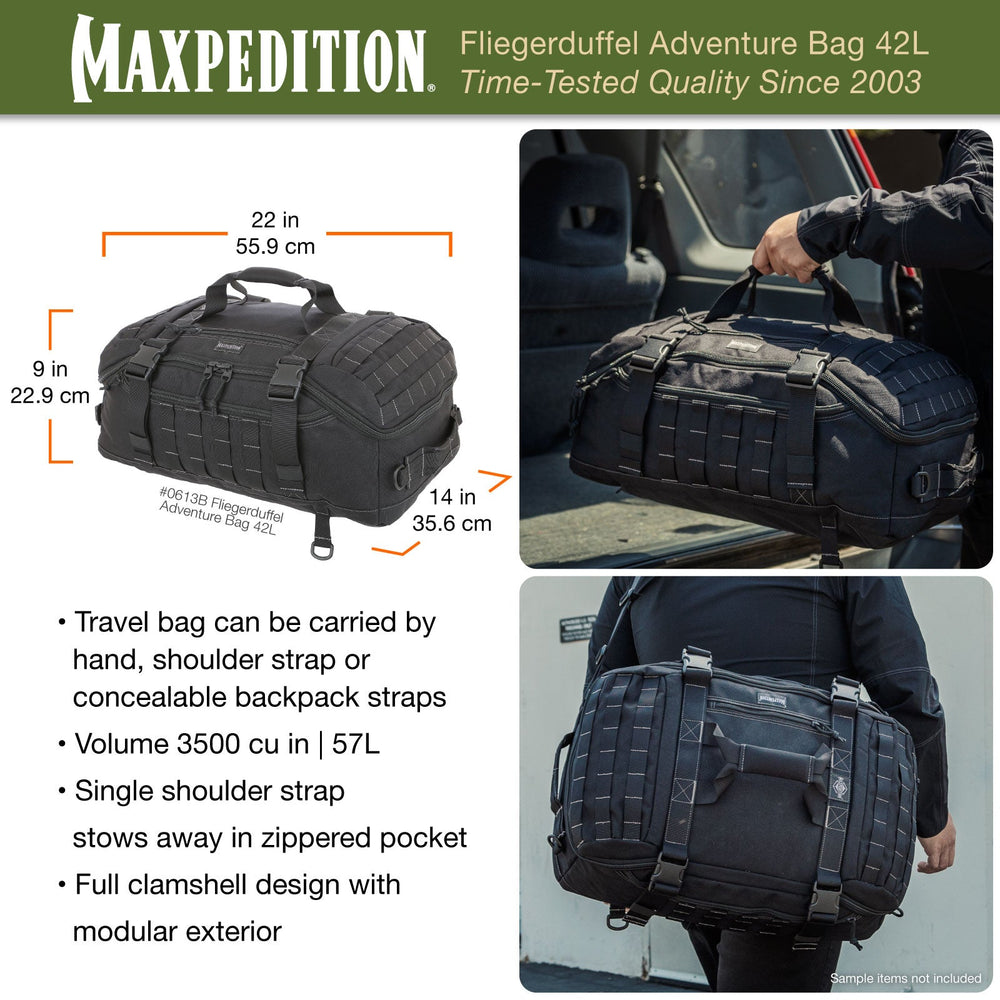 Maxpedition FLIEGERDUFFEL Black Adventure Bag