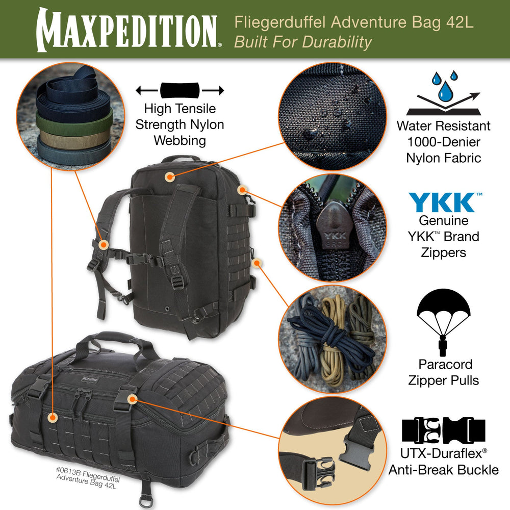 Maxpedition FLIEGERDUFFEL Black Adventure Bag
