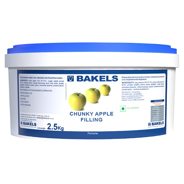 2.5kg Bakels Chunky Apple Filling - Bulk Food Ration Storage