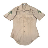 British Military Men's Khaki Quarter Sleeve Shirt Colonial Corp of America