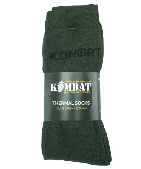 Kombat UK Thermal Socks 3-Pairs - Olive Green