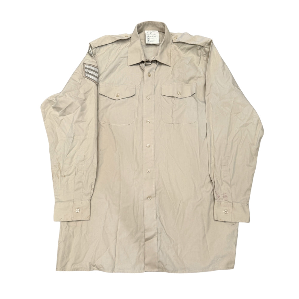 British Military Men's Army All Ranks Long Sleeve Fawn Shirt