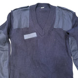 British Royal Navy Blue Wool Thermal Crew Neck Jumper