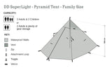 DD Hammocks SuperLight - Pyramid Tent - Family Size