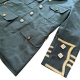 British Military Vintage Dark Green Military Style Tunic Jacket
