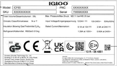 Igloo ICF60 Compressor Cooler Box - Navy Blue