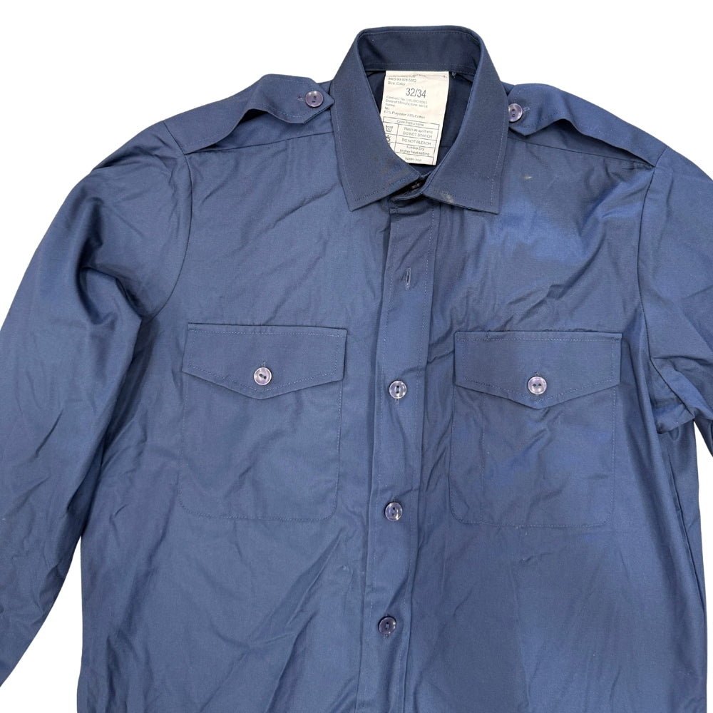 British Military Men's RAF Blue Long Sleeve Working Shirt