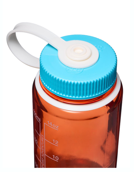 Nalgene 16oz / 0.5L Tritan Sustain Wide Mouth Bottle Flame - Blue Atoll Cap