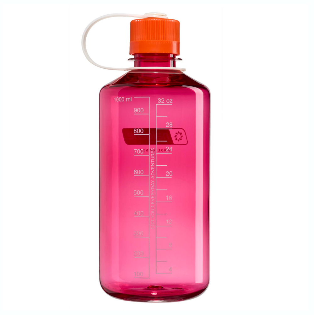 Nalgene 32oz / 1L Tritan Sustain Narrow Mouth Bottle Fuschia Purple - Flame Cap