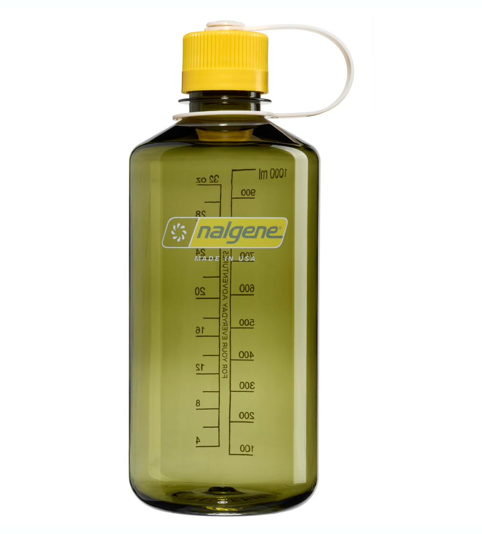 Nalgene 32oz / 1L Tritan Sustain Narrow Mouth Bottle Oil Green - Freesia Cap
