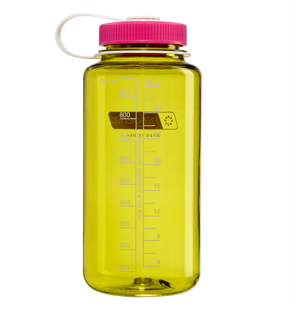 Nalgene 32oz / 1L Tritan Sustain Wide Mouth Bottle Endive - Fuchsia Purple Cap