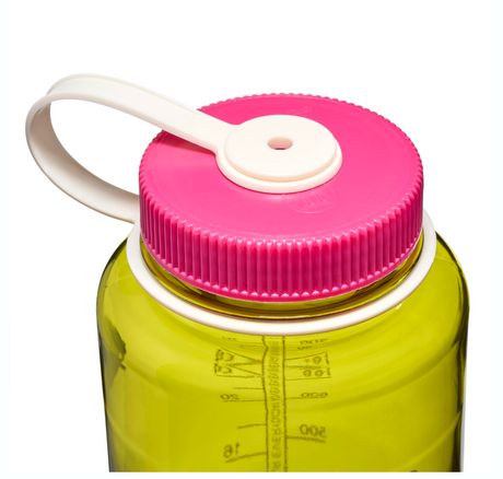 Nalgene 32oz / 1L Tritan Sustain Wide Mouth Bottle Endive - Fuchsia Purple Cap