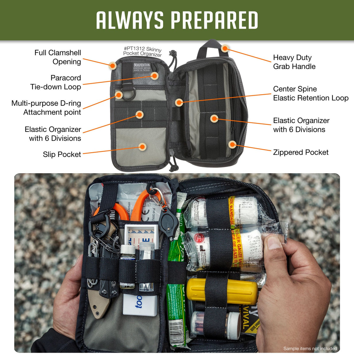 Maxpedition SKINNY Wolf Grey Pocket Organiser
