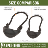 Maxpedition Large Grey  PZL Positive Zipper Pulls Pack of 6