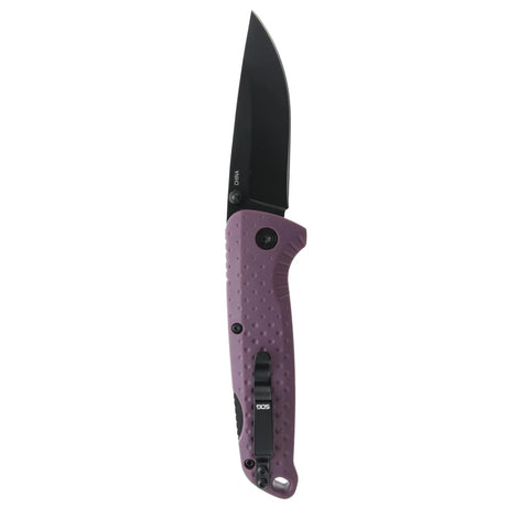 SOG Adventurer LB Black Folding Knife Dusk Purple