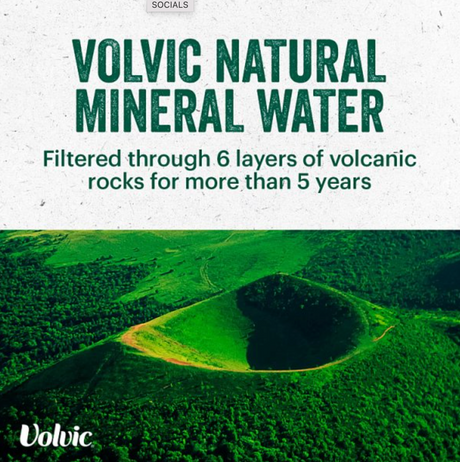 Case of 12 Volvic Natural Bottled Mineral Still Water 1L