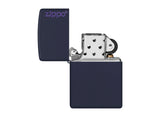 Zippo Classic Navy Matte Lighter with Zippo Logo