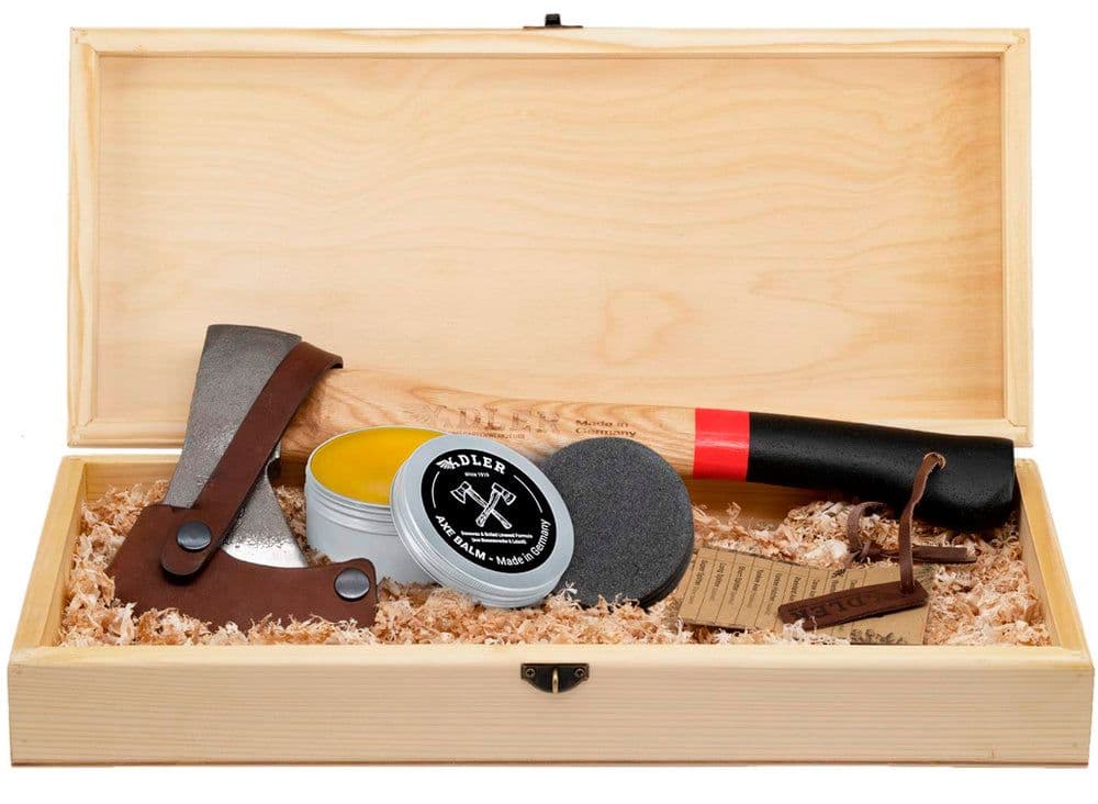 Adler Rheinland Hatchet Axe Gift Set - Red/Black