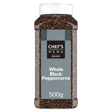 500g Chef's Menu Whole Black Peppercorns - Bulk Food Ration Storage