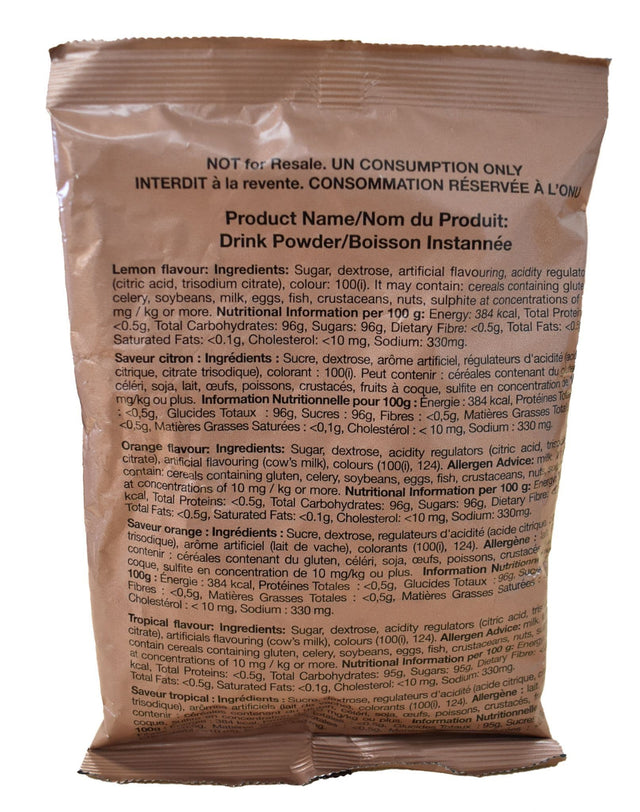 Army Hydration Powder Rice British Army Bulk Ration Pack Drink Powder 200g - Orange – Preppers Shop UK