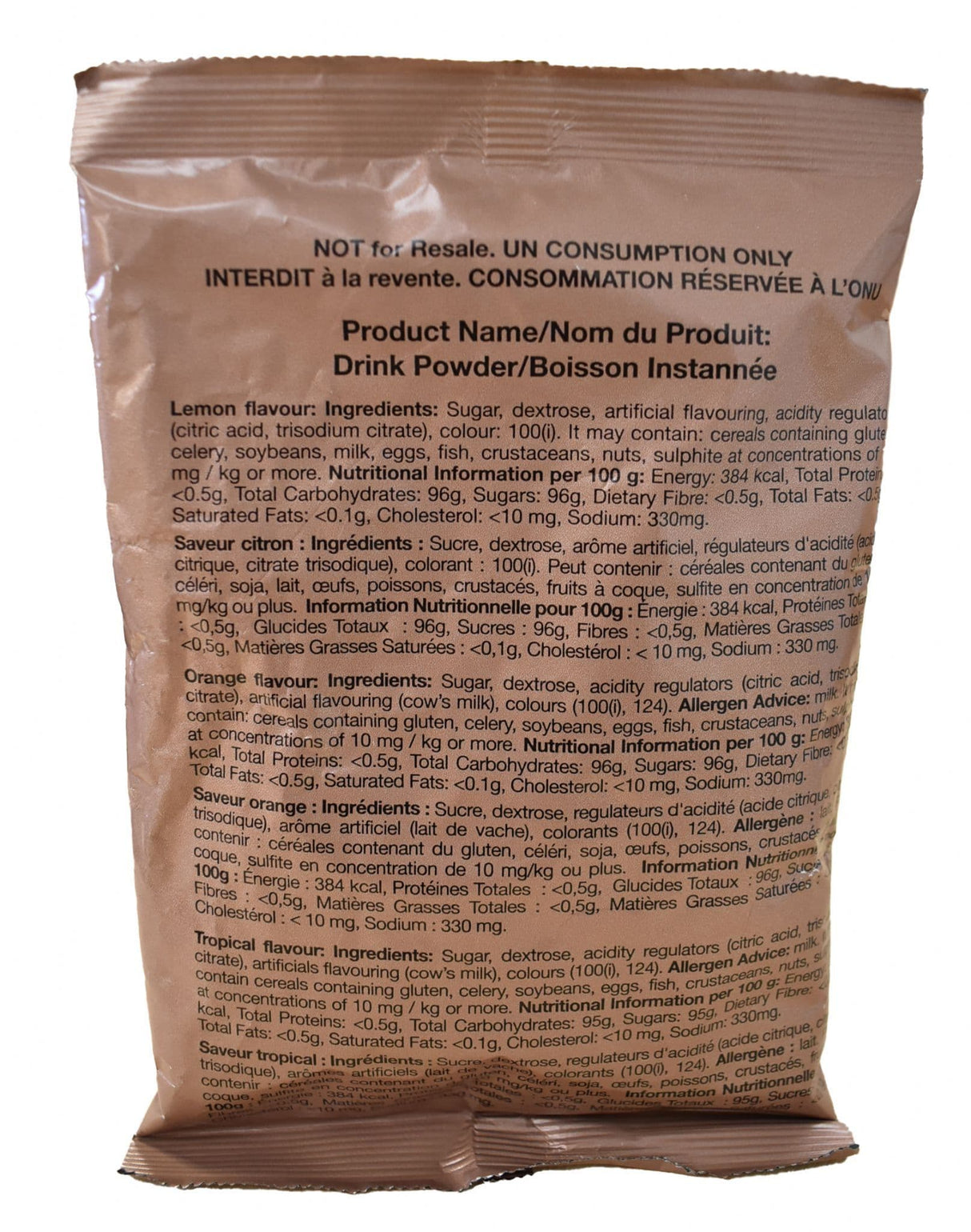 British Army Bulk Ration Pack Drink Powder 200g - Orange