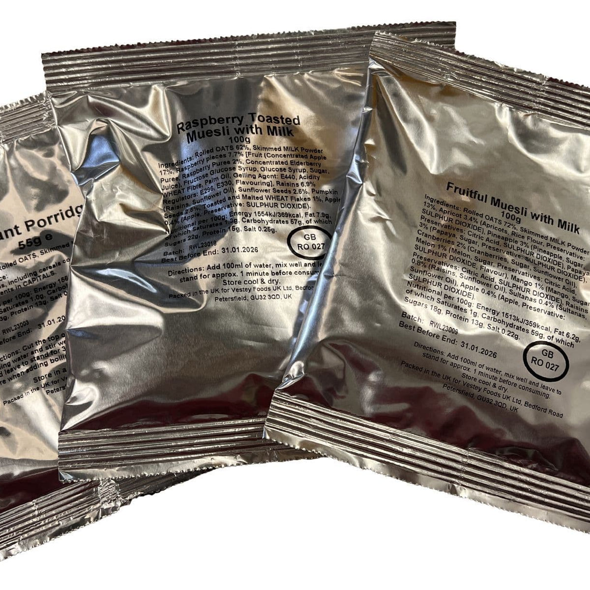 Breakfast Ration Pack British Army Ration Meal Breakfast Muesli Pouch - Various Flavours ...