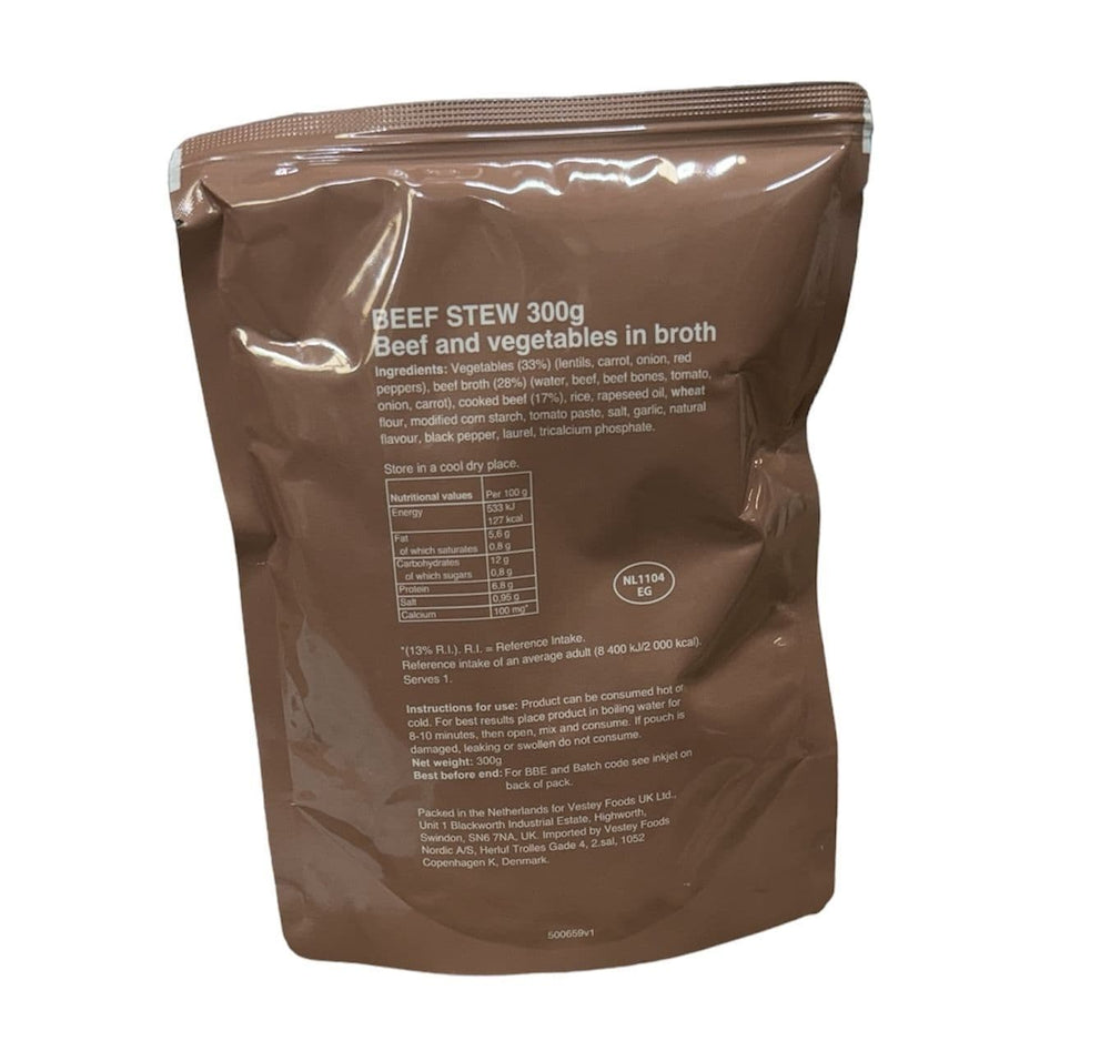Beef Stew Ration British Military Ration Main Meal Pouch - Beef Stew 300g – Preppers Shop UK