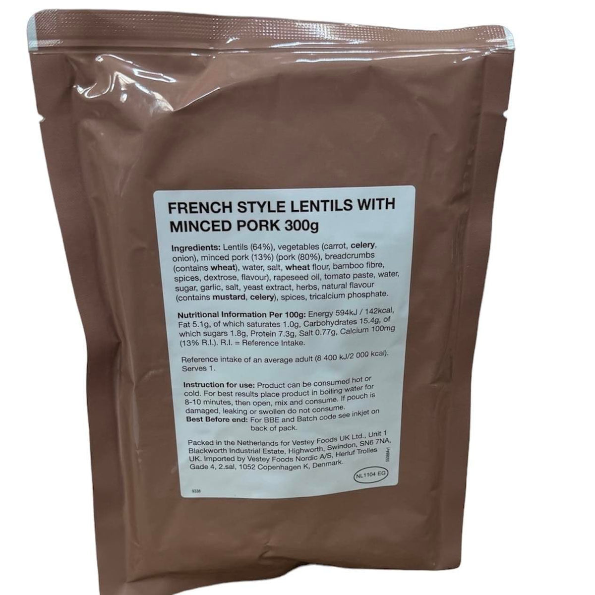 British Military Ration Main Meal Pouch - French Style Lentils With ...
