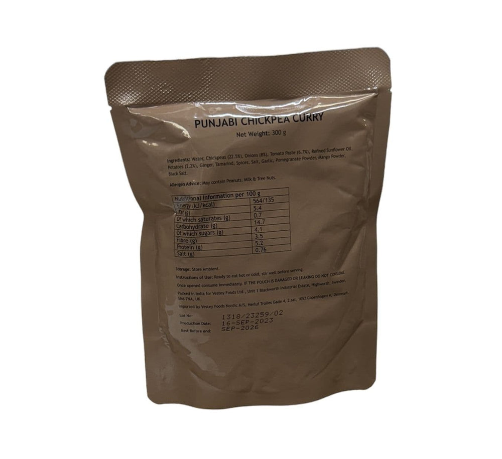 Indian Army Ration British Military Ration Main Meal Pouch - Punjabi Chickpea Curry 300g ...