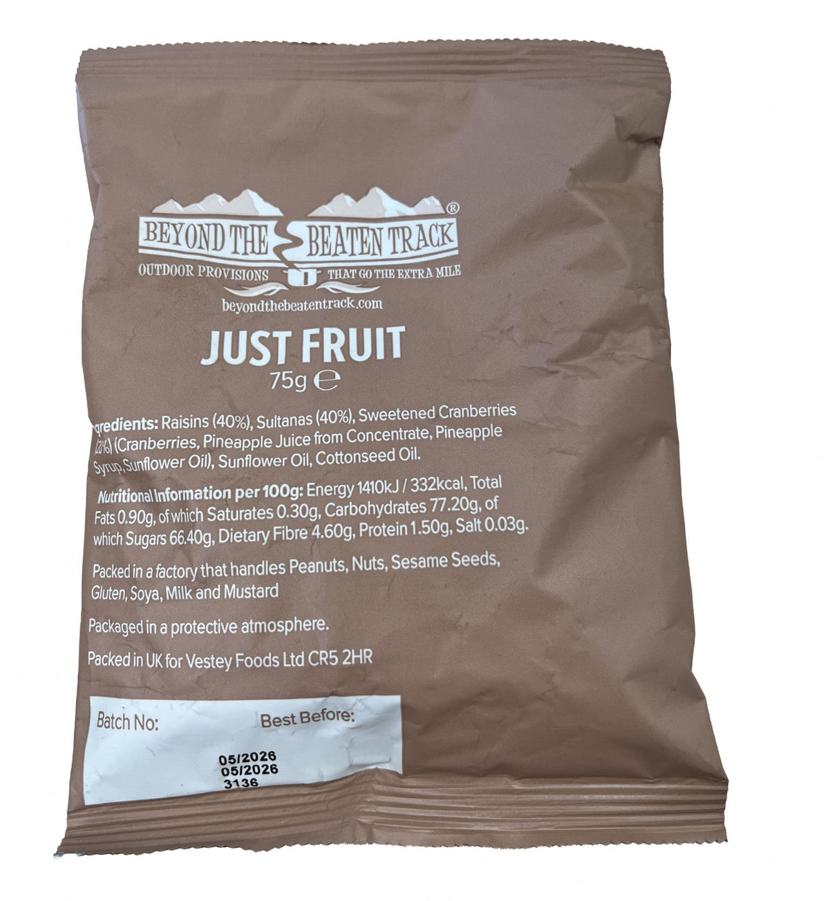 British Military Ration Pack Accessory - Just Fruit Bags 75g