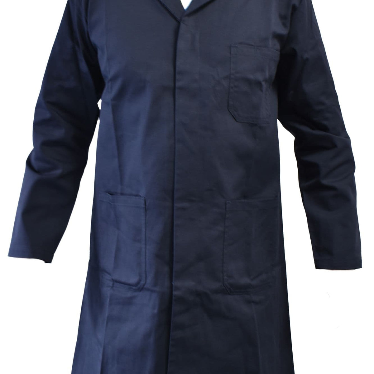 British Military Surplus Mens Long Coat Overall Jacket - Navy Blue ...