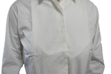 British Military Surplus Women's Marcella Front Long Sleeve Shirt- White