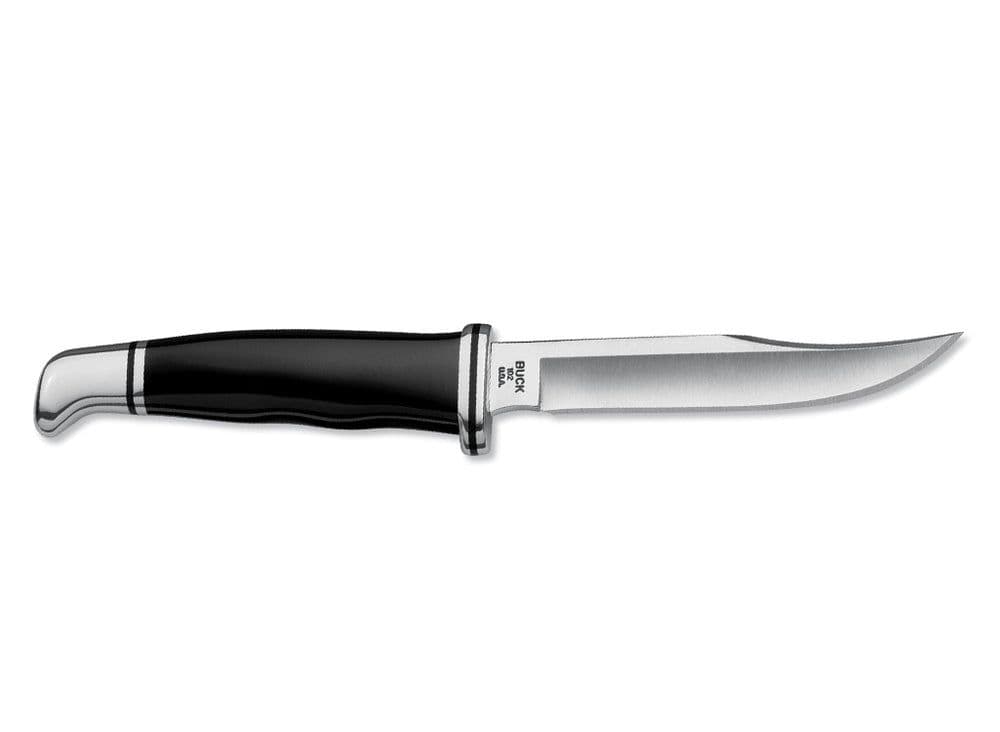 Buck 102 Buck Woodsman Fixed Blade Knife - Black Phenolic