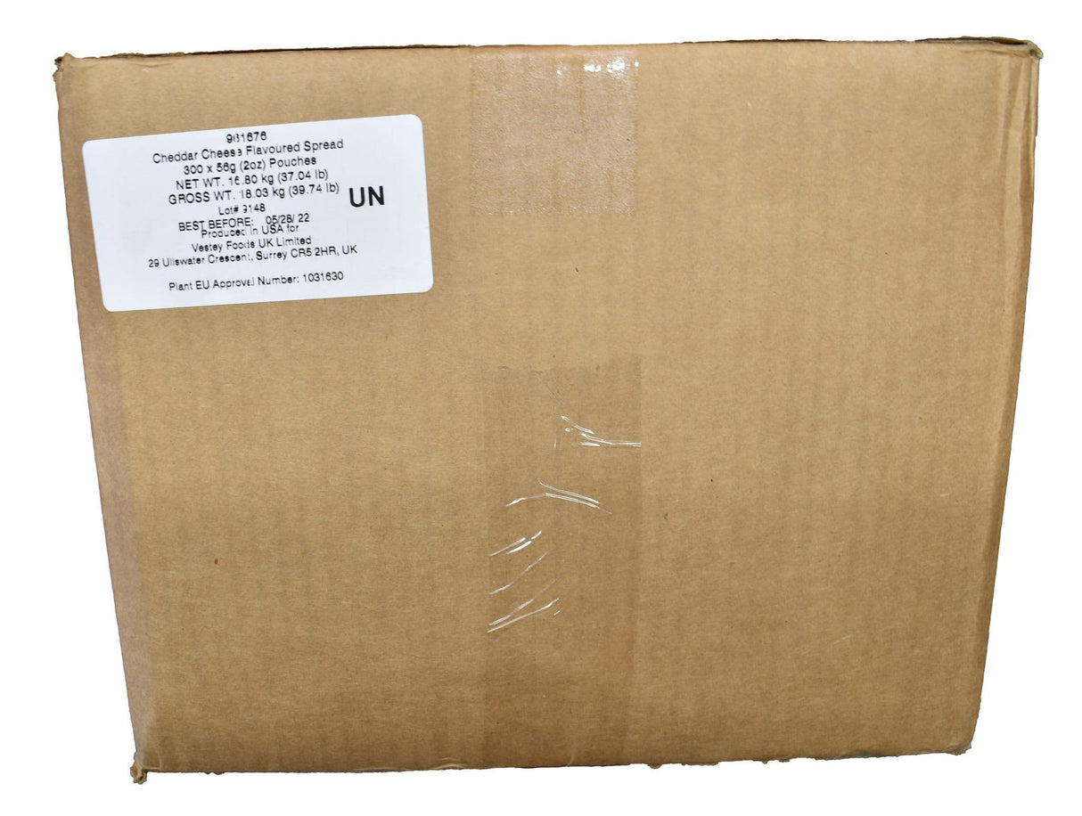 BULK BUY - British Army Ration Pack Snacks - Military Cheddar Cheese Spread 56g x 300 Pouches