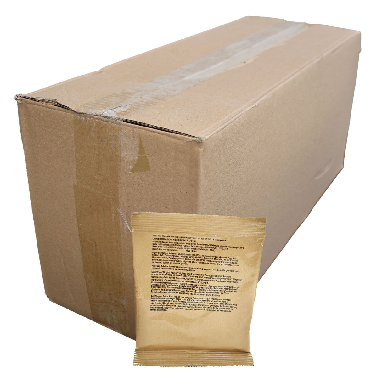 Bulk Buy - British Military 28g Mild Chilli Powder Mix - 250 Sachets