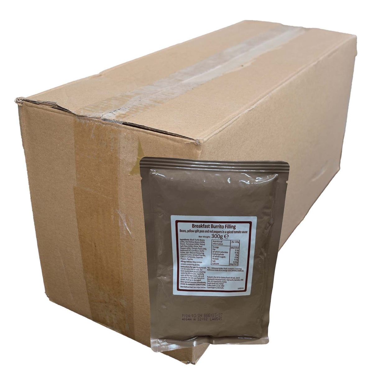 Breakfast Ration Pack BULK BUY - British Military Ration Main Meal Pouch - Breakfast Burrito ...