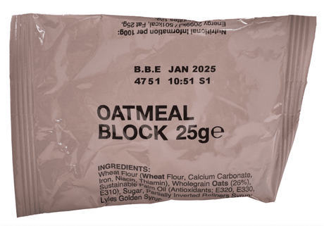 BULK BUY - British Military Ration Pack Accessory - Oatmeal Block 25g x 100