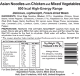 Expedition Foods Freeze Dried Meal Pouch - Asian Noodles With Chicken & Mixed Veg - Various Sizes