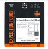 Expedition Foods Freeze Dried Meal Pouch - Breakfast Porridge With Strawberries - Various Sizes