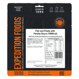 Expedition Foods Freeze Dried Meal Pouch - Fish And Potato With Parsley Sauce - Various Sizes