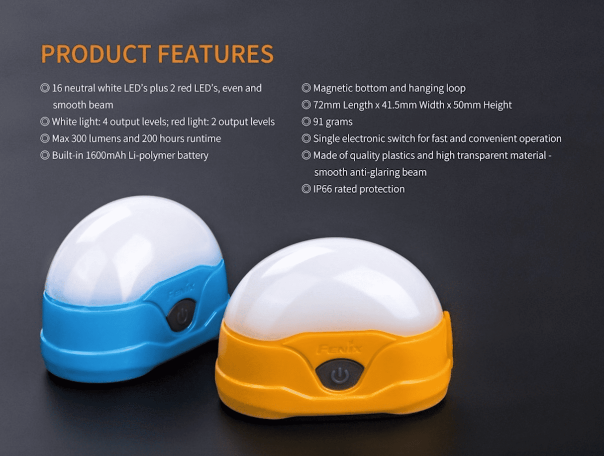 Fenix CL20R 300 Lumen Rechargeable Camping Lantern