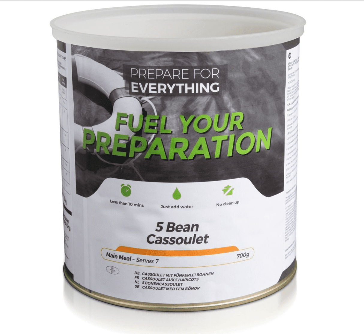 Fuel Your Preparation Freeze Dried Food Ration Meal Tin - 5 Bean Cassoulet