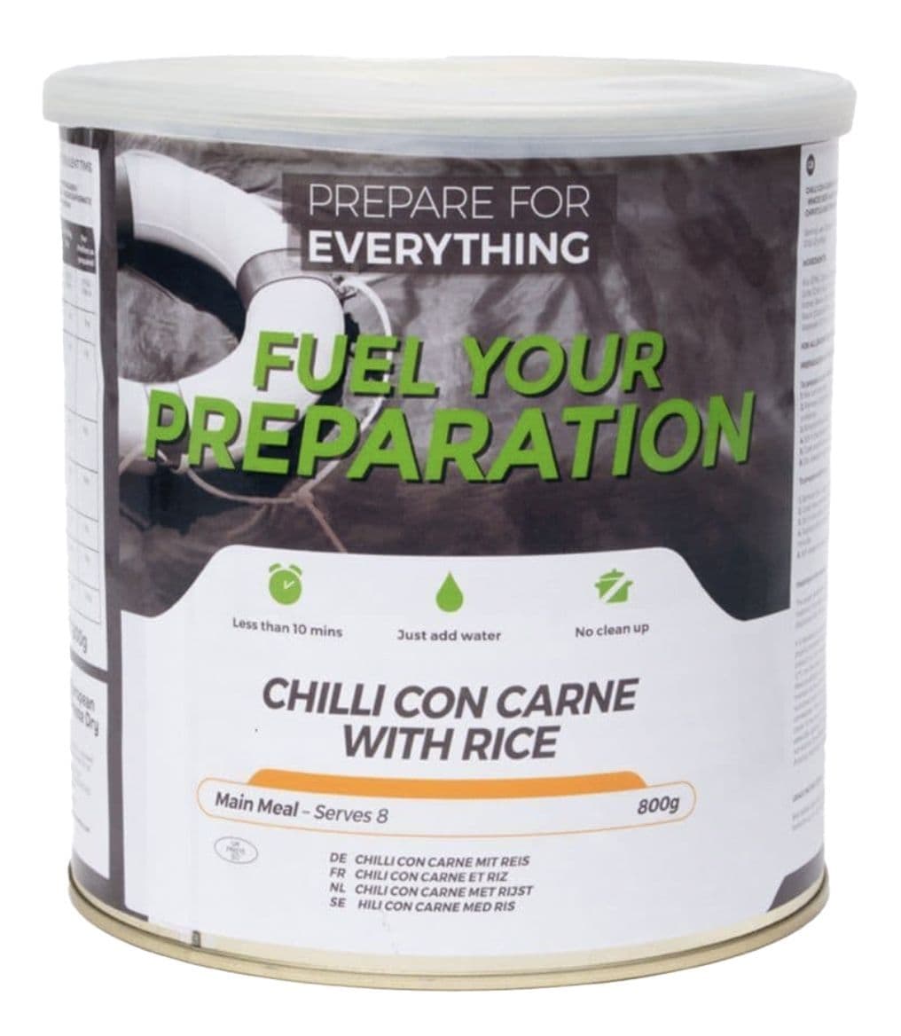 Fuel Your Preparation Freeze Dried Food Ration Meal Tin - Chilli Con Carne With Rice