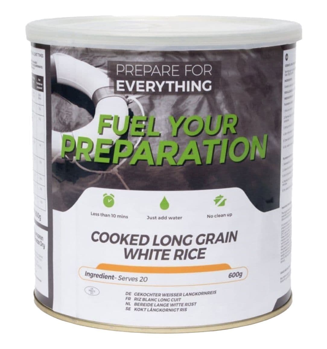 Fuel Your Preparation Freeze Dried Food Ration Meal Tin - Cooked White Rice