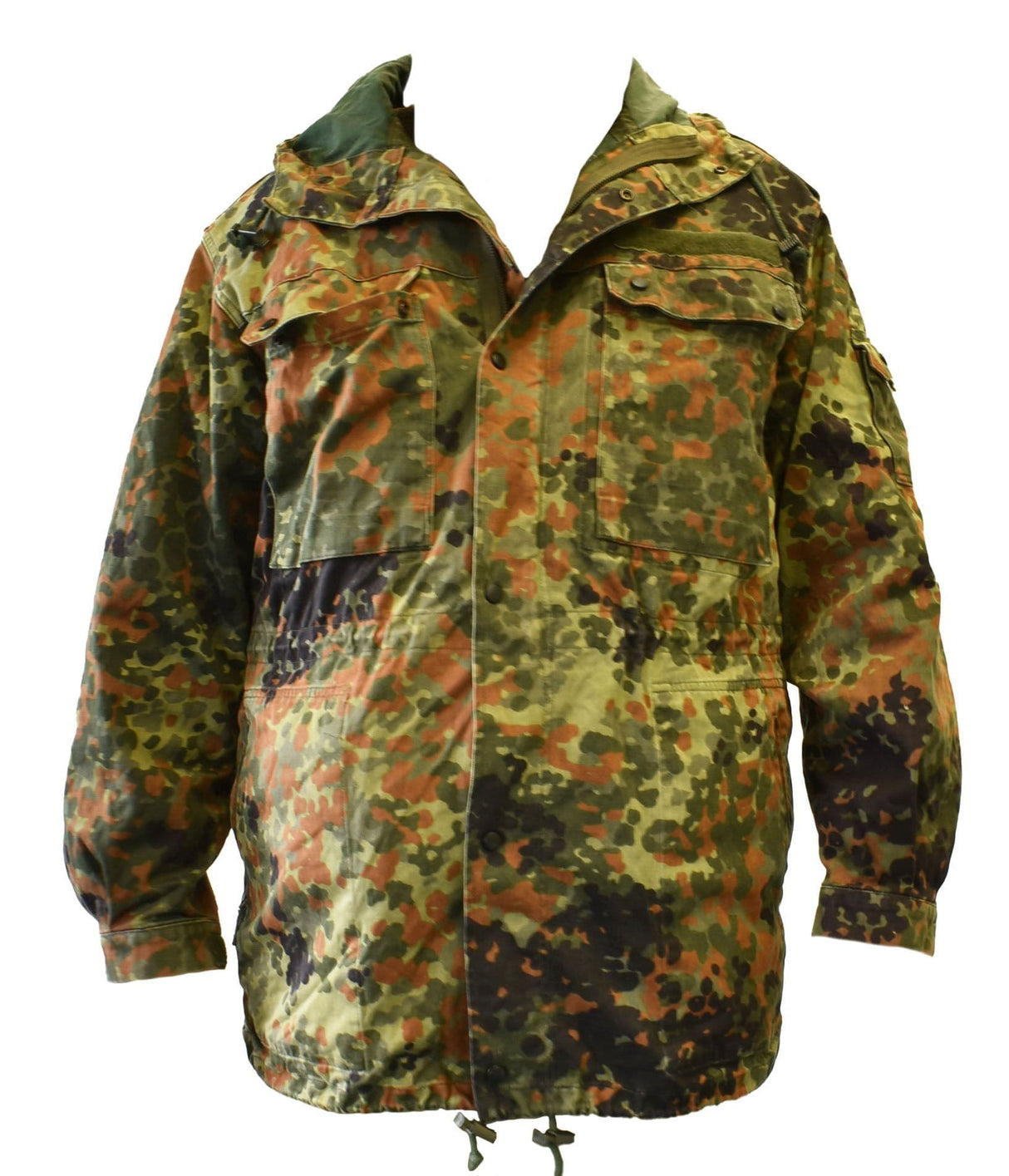 German Military Flecktarn Camouflage Parka With Hood