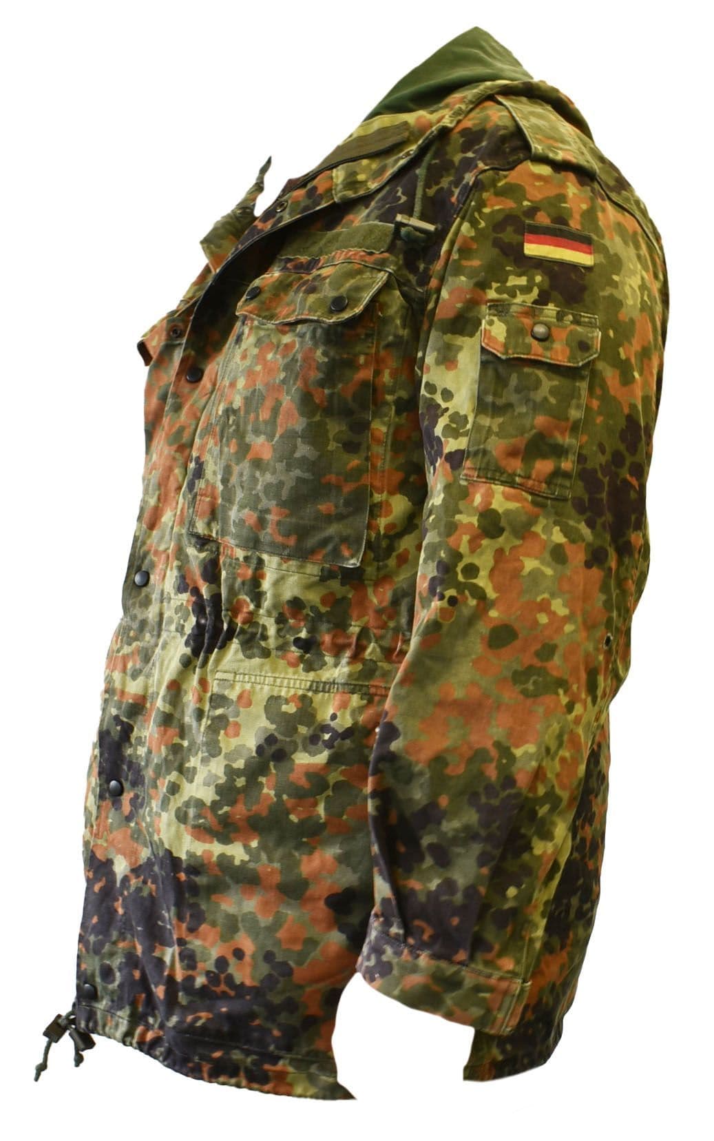 German Military Flecktarn Camouflage Parka With Hood