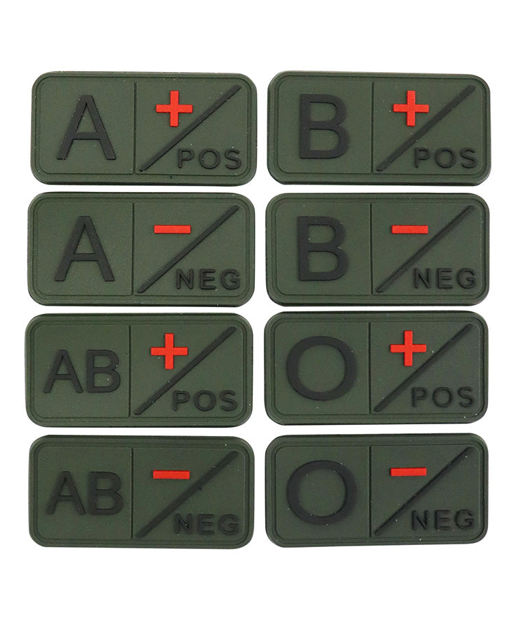 Kombat UK Tactical Blood Group Patch - Olive Green - AB-